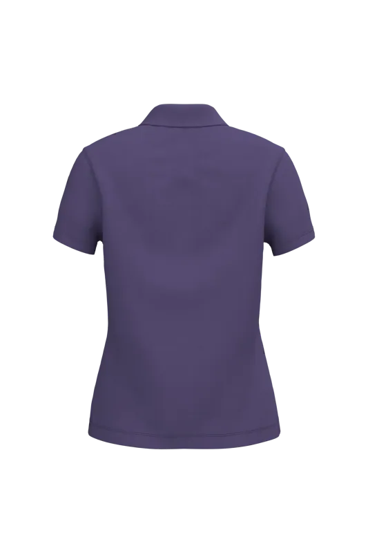 Piqué-damespolo korte mouwen in Purple, achterkant