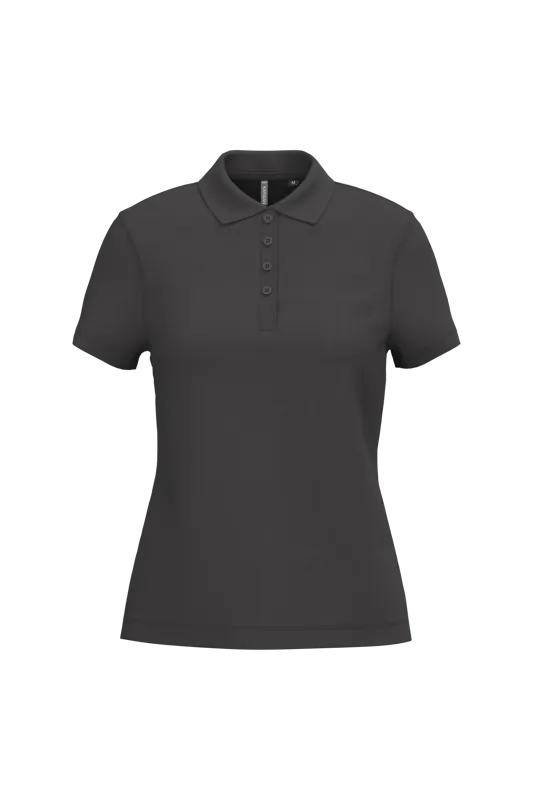 Piqué-damespolo korte mouwen in Dark Grey
