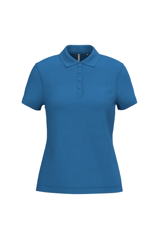 Piqué-damespolo korte mouwen in Light Royal Blue