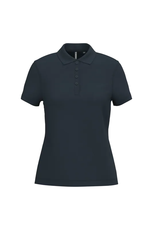 Piqué-damespolo korte mouwen in Navy