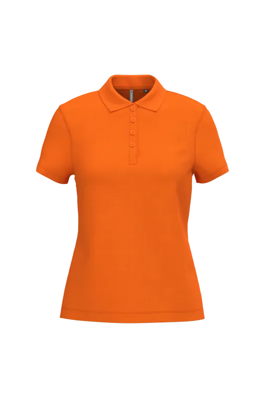 Piqué-damespolo korte mouwen in Orange