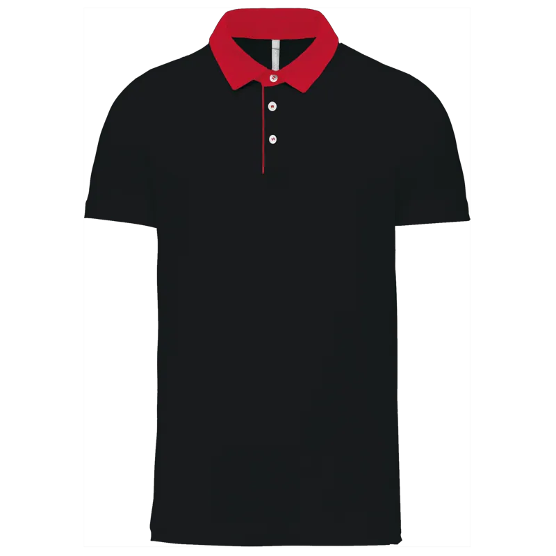 Tweekleurige herenpolo jersey in Black / Red