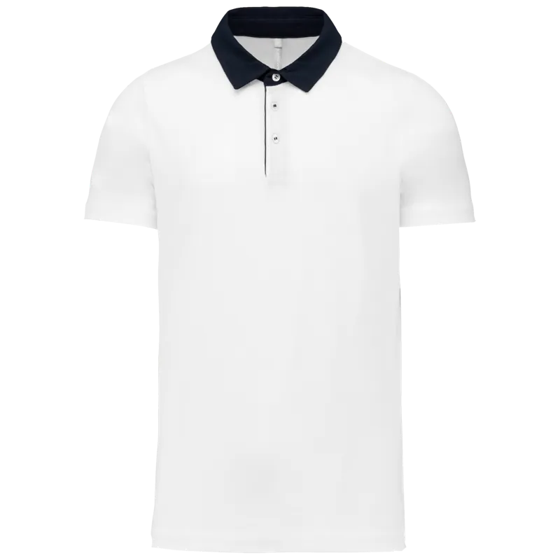 Tweekleurige herenpolo jersey in White / Navy