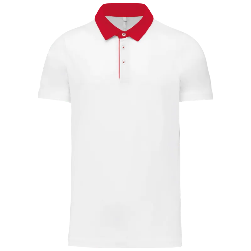 Tweekleurige herenpolo jersey in White / Red