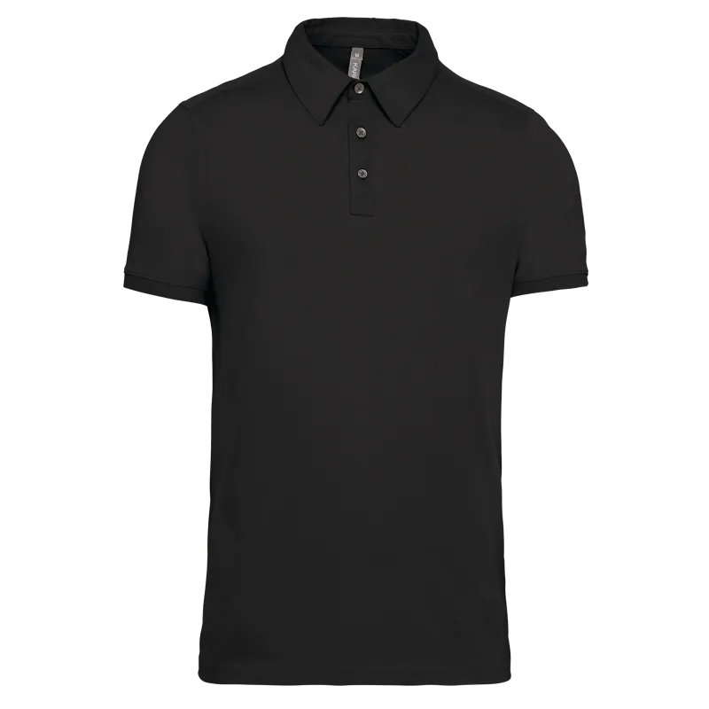 Herenpolo korte mouwen van jersey in Black