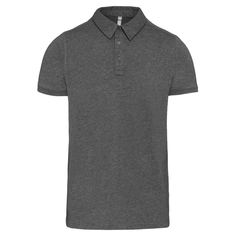 Herenpolo korte mouwen van jersey in Grey Heather