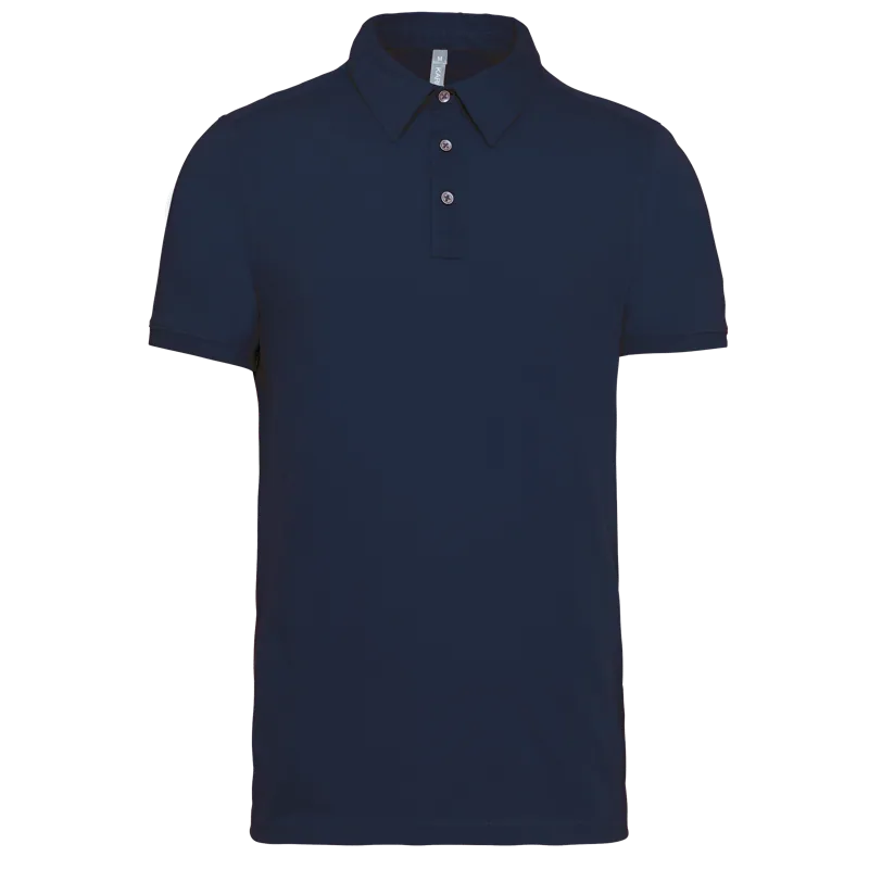 Herenpolo korte mouwen van jersey in Navy