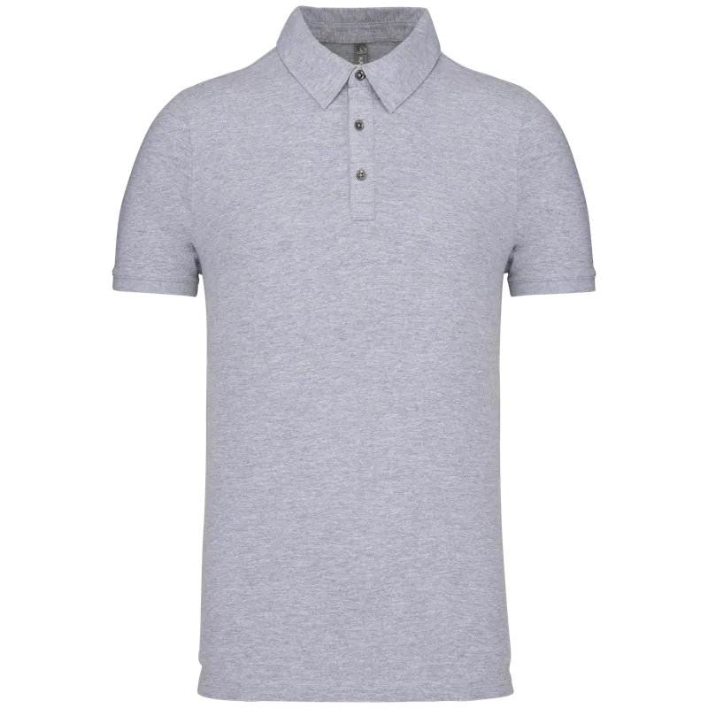 Herenpolo korte mouwen van jersey in Oxford Grey