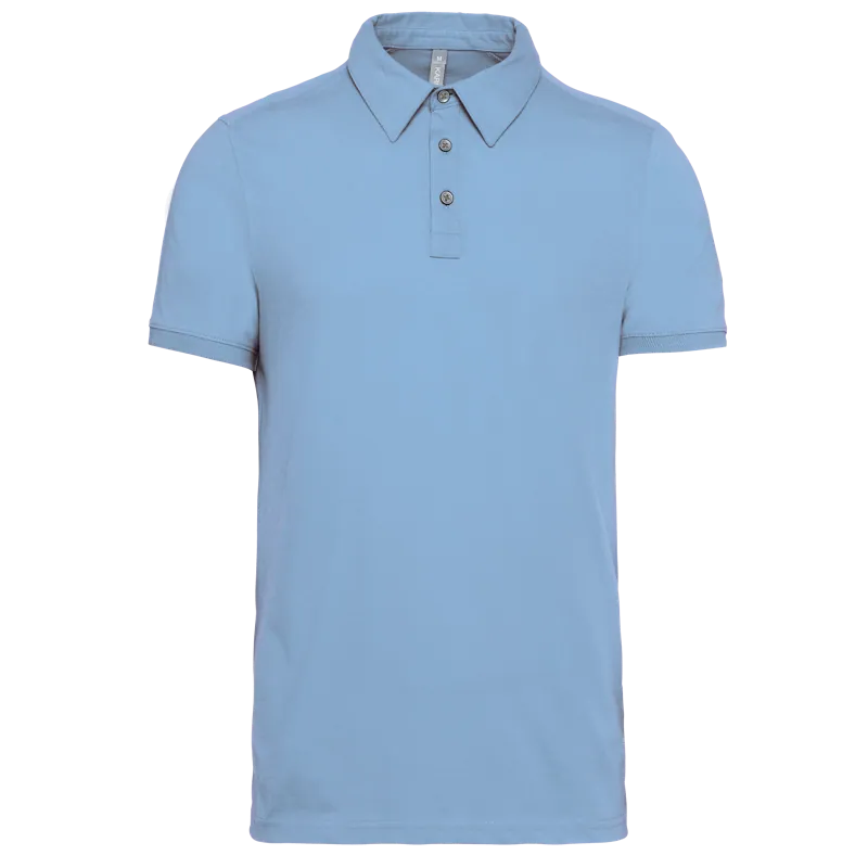 Herenpolo korte mouwen van jersey in Sky Blue