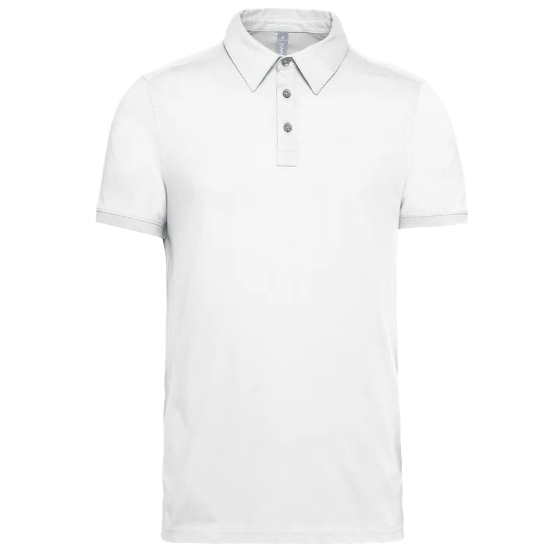 Herenpolo korte mouwen van jersey in White