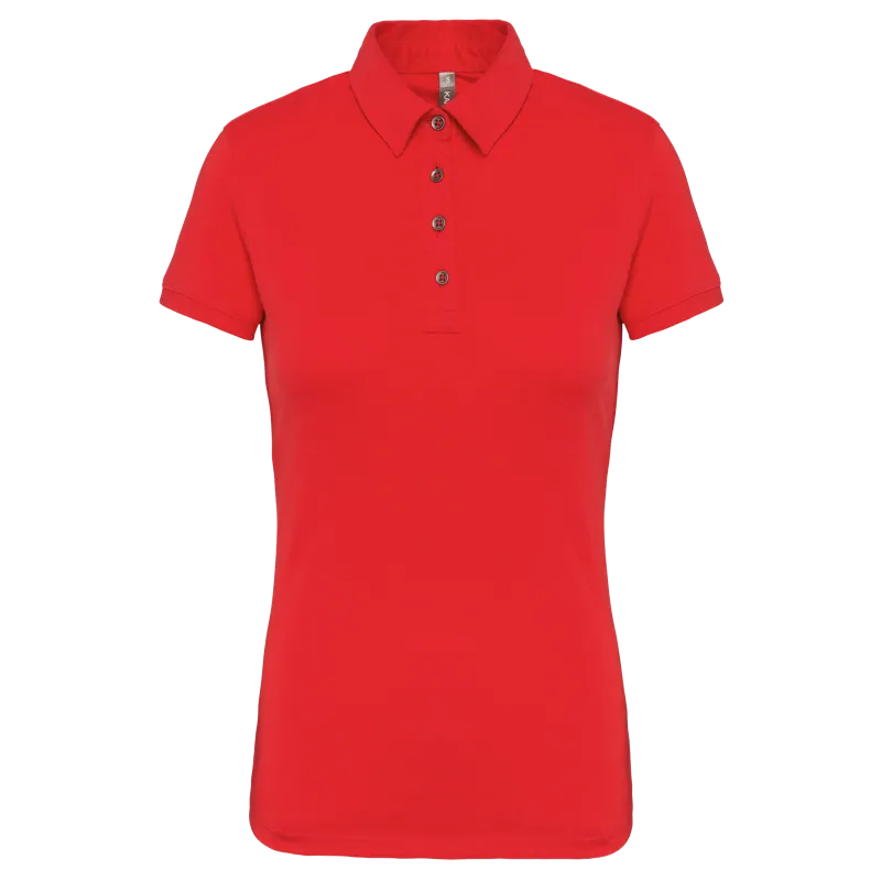 Damespolo korte mouwen van jersey in Red