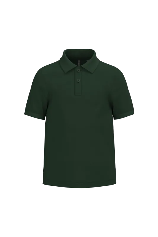Kinderpolo met korte mouwen in Forest Green