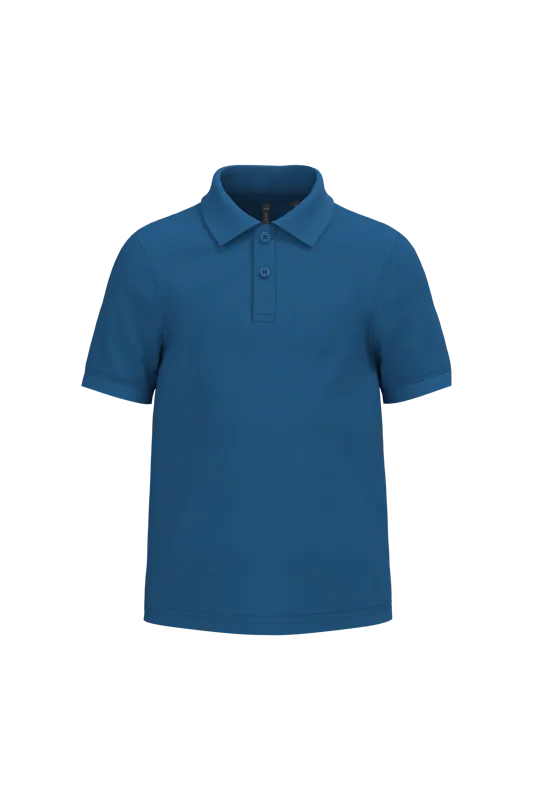 Kinderpolo met korte mouwen in Light Royal Blue