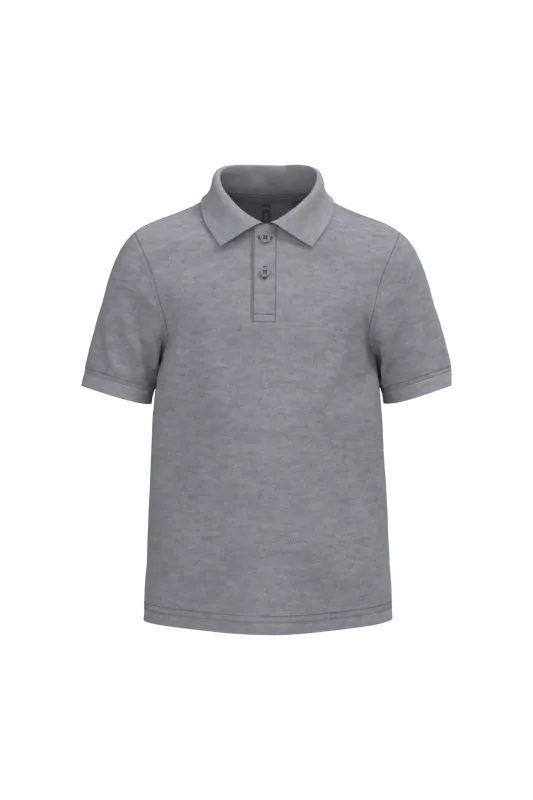 Kinderpolo met korte mouwen in Oxford Grey