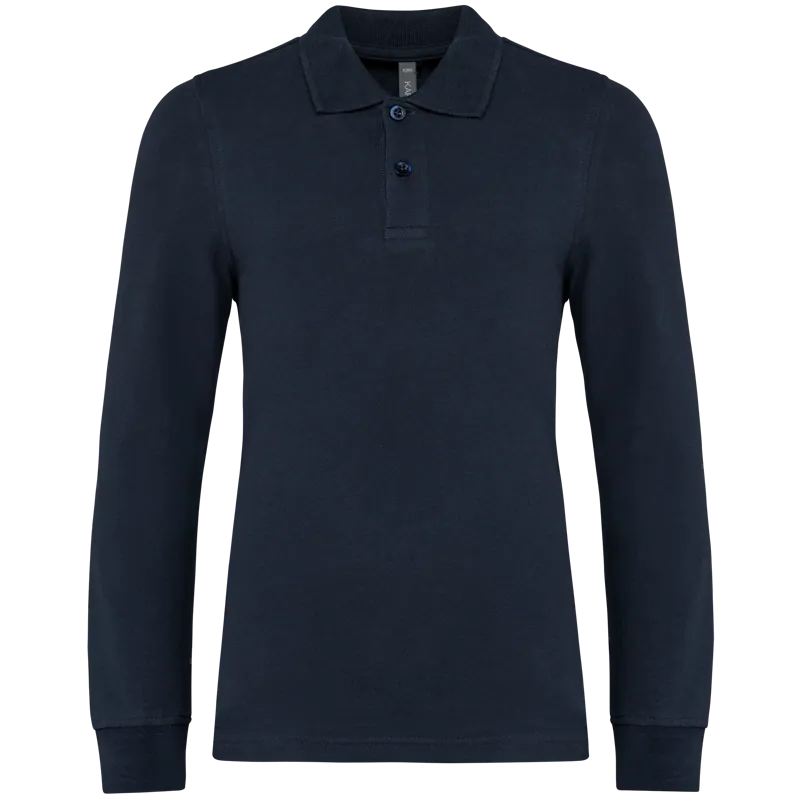 Kinderpolo lange mouwen in Navy
