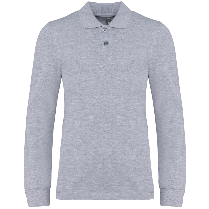 Kinderpolo lange mouwen in Oxford Grey