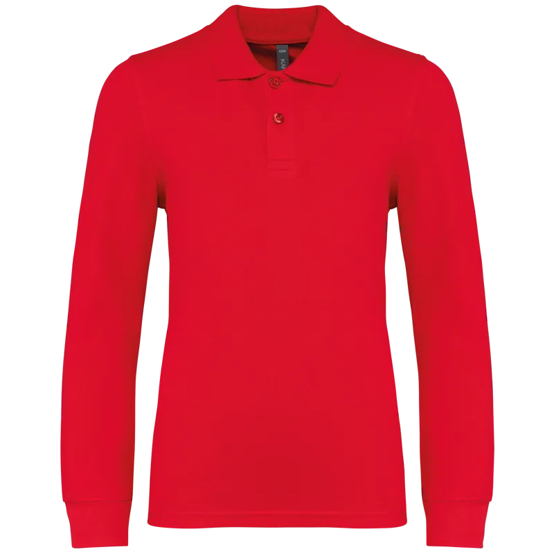 Kinderpolo lange mouwen in Red
