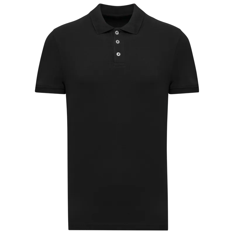 Piqué herenpolo in Black