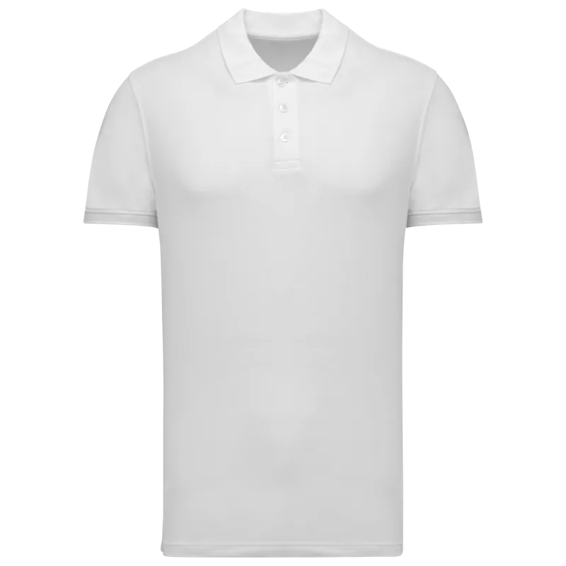 Piqué herenpolo in White