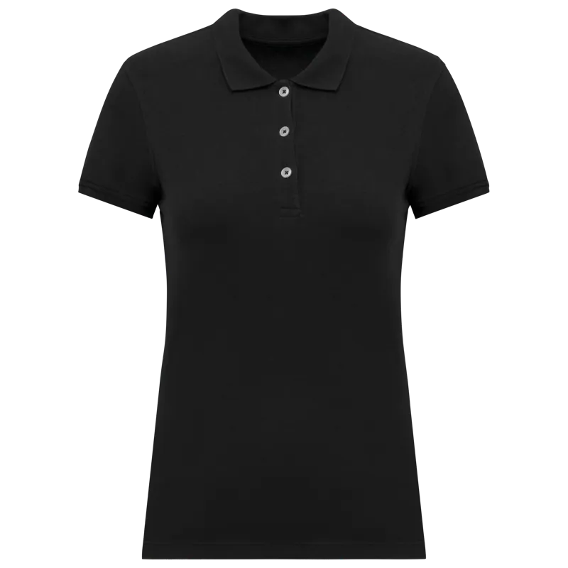 Piqué damespolo in Black