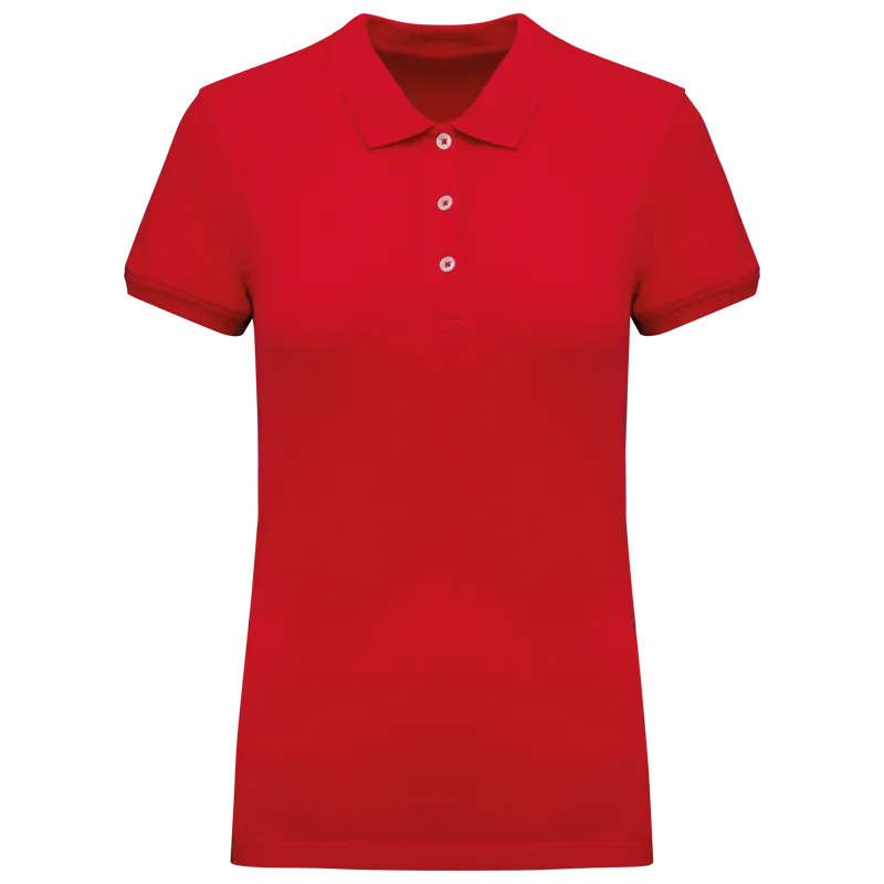 Piqué damespolo in Red