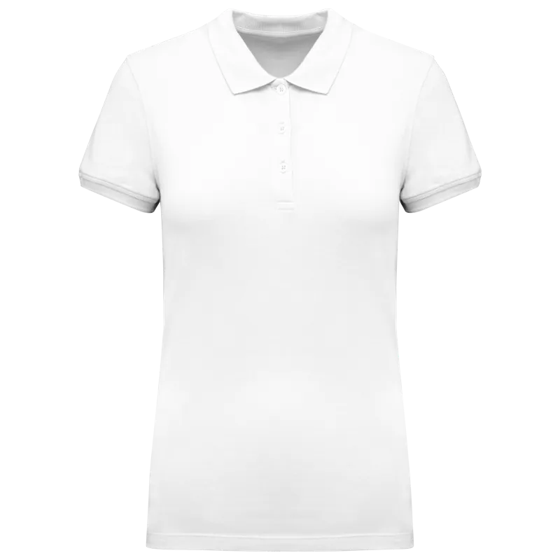 Piqué damespolo in White