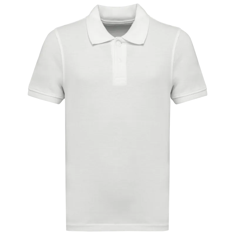 Piqué kinderpolo in White
