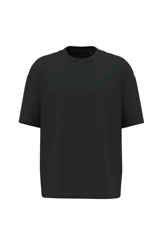 Oversized T-shirt korte mouwen uniseks in Black