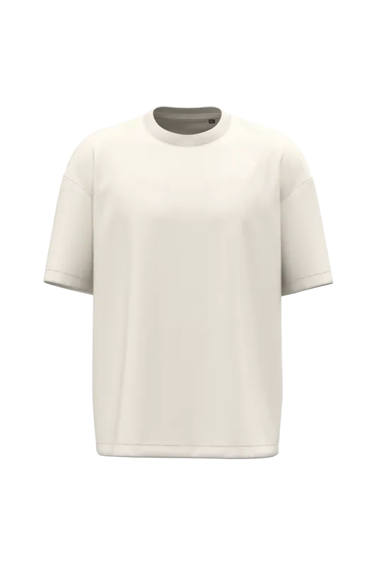 Oversized T-shirt korte mouwen uniseks in Coconut Milk