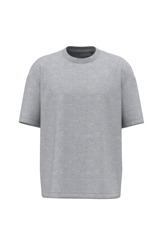 Oversized T-shirt korte mouwen uniseks in Oxford Grey