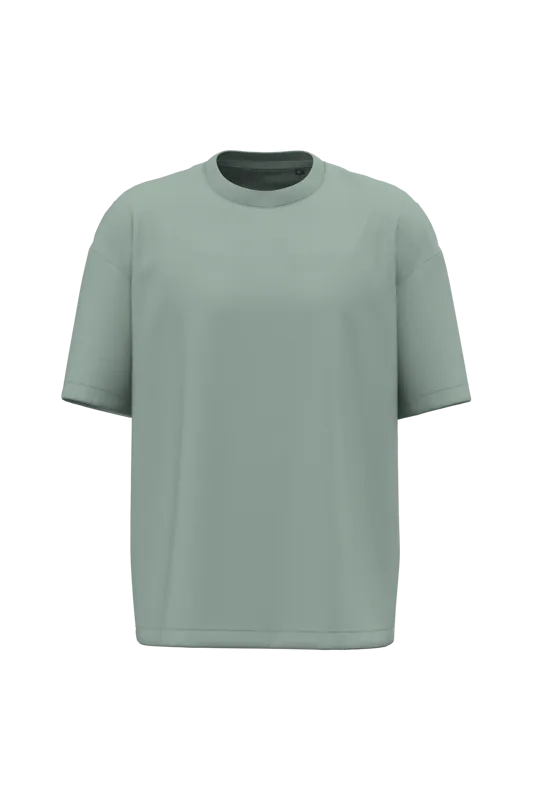 Oversized T-shirt korte mouwen uniseks in Sage
