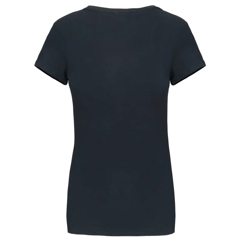 Dames-T-shirt ronde hals korte mouwen in Navy, achterkant