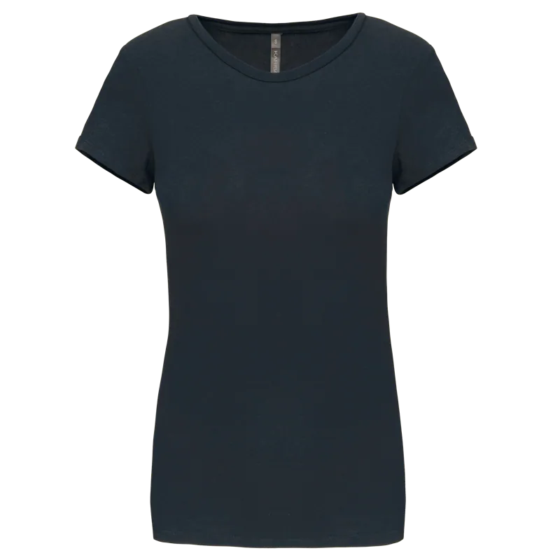 Dames-T-shirt ronde hals korte mouwen in Navy