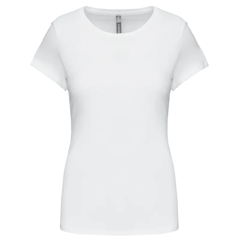 Dames-T-shirt ronde hals korte mouwen in White