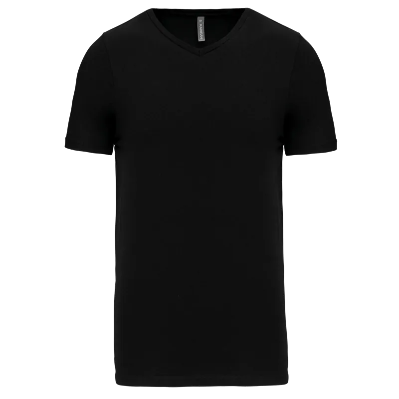 T-shirt korte mouwen V-hals in Black