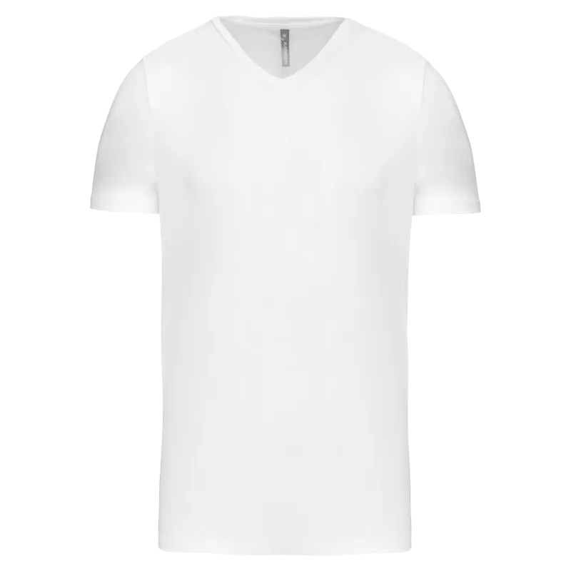 T-shirt korte mouwen V-hals in White