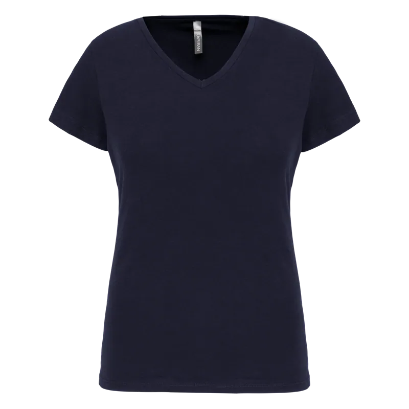 Dames-T-shirt V-hals korte mouwen in Navy