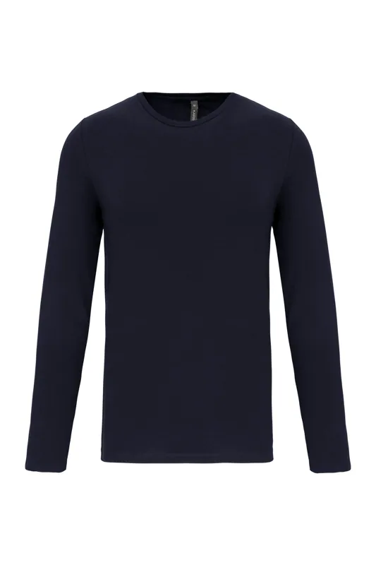 T-shirt ronde hals lange mouwen in Navy