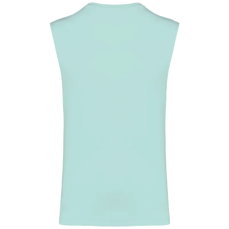 Mouwloos heren T-shirt Bio 150 IC in Ice Mint, achterkant