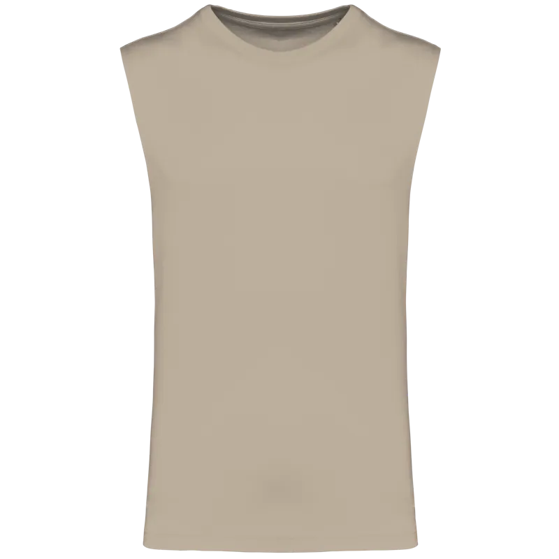 Mouwloos heren T-shirt Bio 150 IC in Light Sand