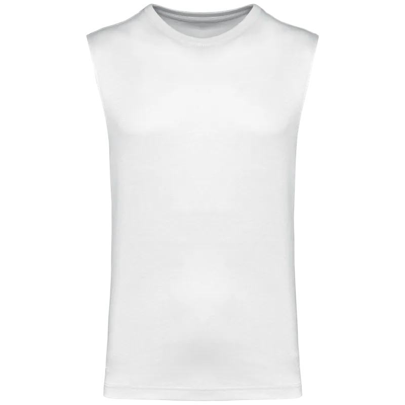 Mouwloos heren T-shirt Bio 150 IC in White