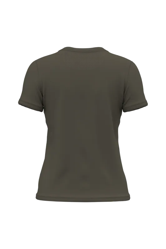 Dames T-shirt Bio150 in Dark Khaki, achterkant