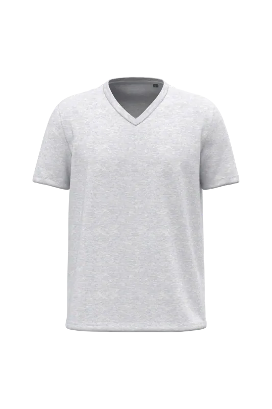 Heren-T-shirt BIO150 V-hals in Ash Heather