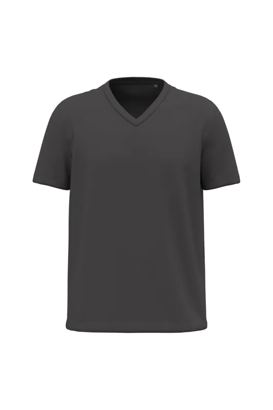 Heren-T-shirt BIO150 V-hals in Dark Grey