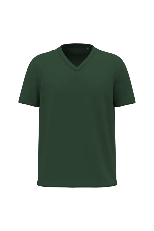 Heren-T-shirt BIO150 V-hals in Forest Green