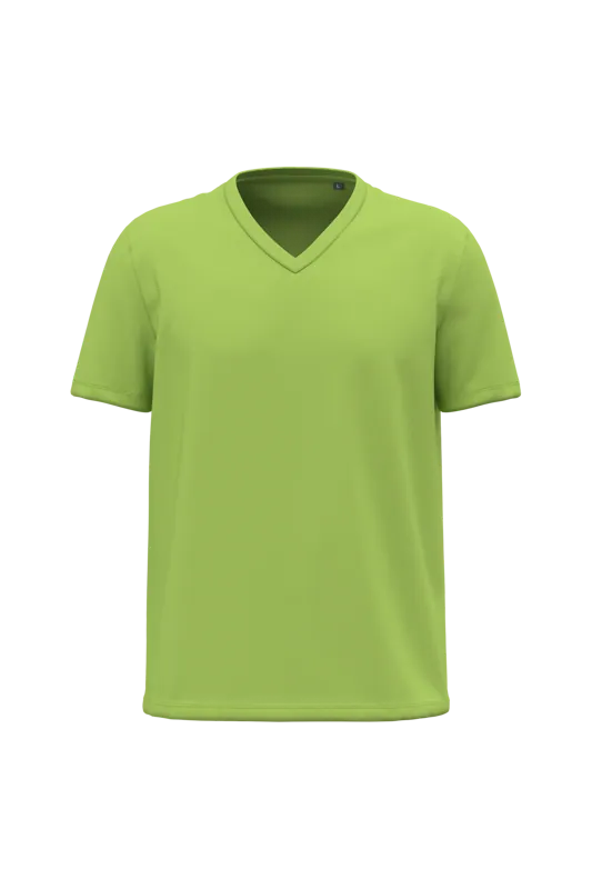 Heren-T-shirt BIO150 V-hals in Lime