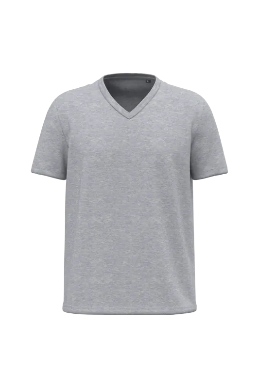 Heren-T-shirt BIO150 V-hals in Oxford Grey
