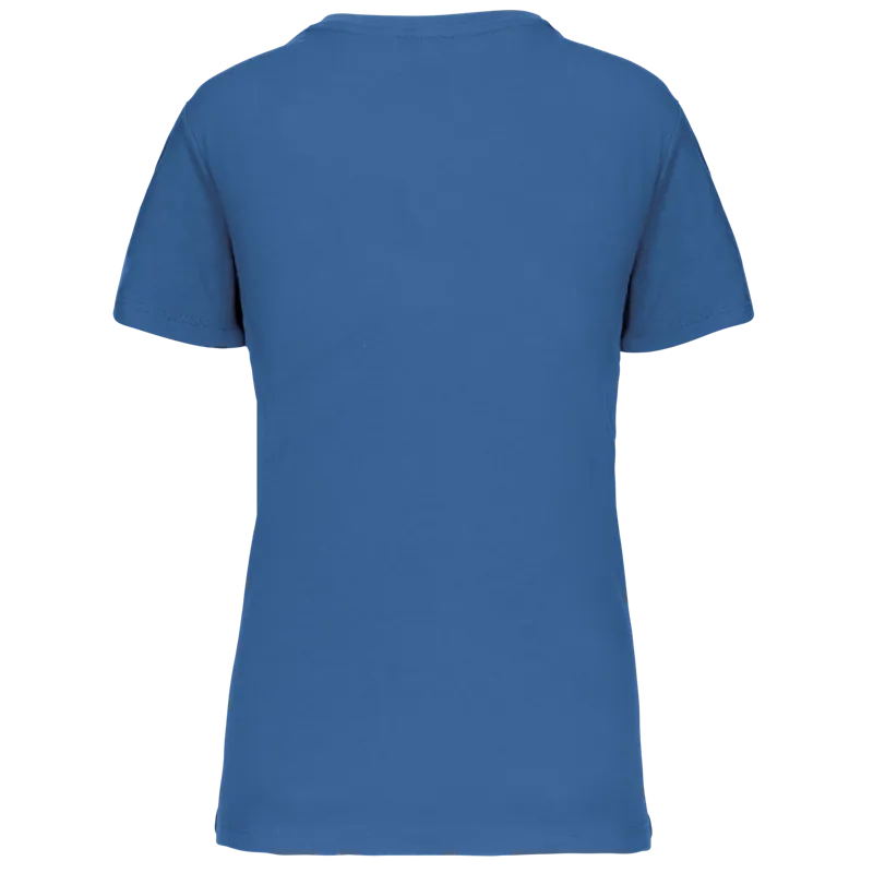 Dames-T-shirt BIO150 IC V-hals in Light Royal Blue, achterkant
