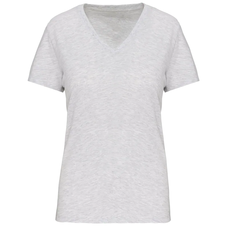 Dames-T-shirt BIO150 IC V-hals in Ash Heather