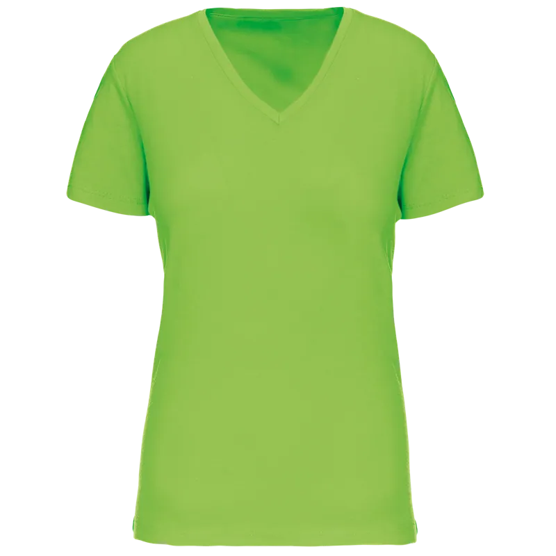 Dames-T-shirt BIO150 IC V-hals in Lime